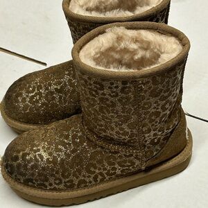 UGG Brown Glitter Leopard Boots size 13